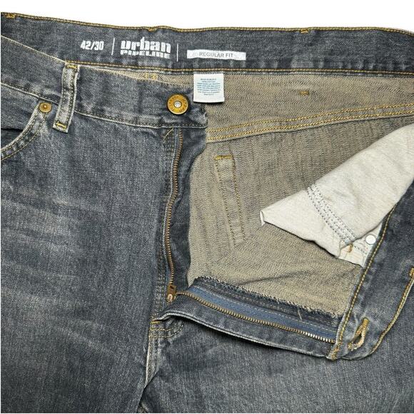 Urban Pipeline Relaxed Straight Medium Wash Jeans 100% Cotton Men's Size 42 x 30 - Picture 2 of 6